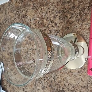 Vintage FTD  glass and silver accent vase